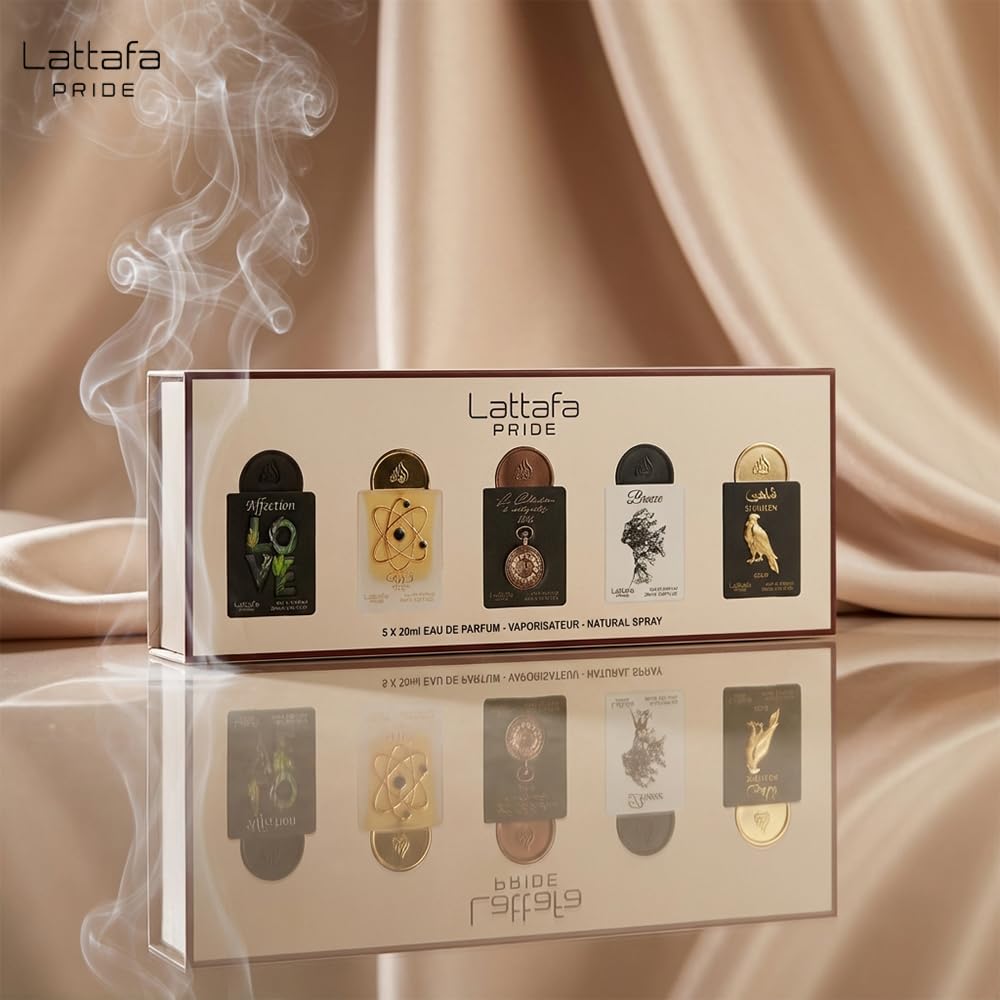 Lattafa Pride Gift Sets – Long Lasting Arabian Perfumes for Women Collection No.1 (5 x 20ml) – Eau de Parfum Spray – Elegant Ladies Perfume with Luxurious Scents – Premium Gift Box for Every Occasion