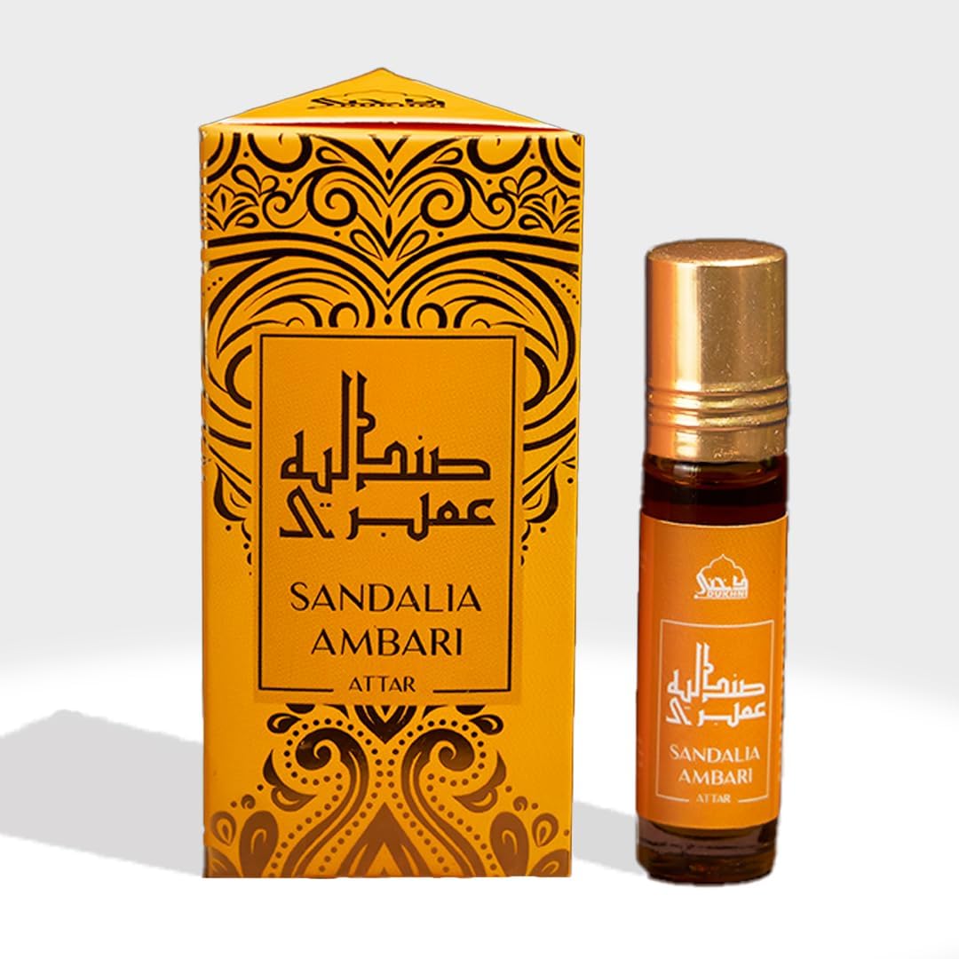 Ambari Attar Oil by Dukhni | Arabic perfume oils for men and women | 100% pure ittar roll on perfume, chandan, sandal, sandalwood oil | Eid, Ramadan Gifts, Non Alcoholic & Vegan Islamic Fragrances