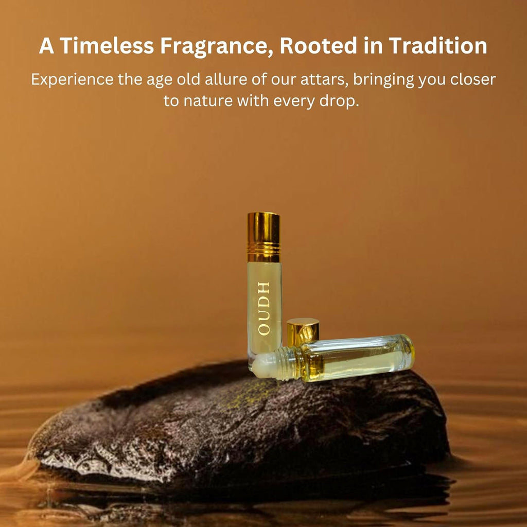 SEOLHWA BEAUTY Oudh Attar Perfume Roll-On for Men and Women, Long Lasting Alcohol Free Fragrance, Natural Oud Wood Scent, Concentrated Body Perfume Gift 10ml