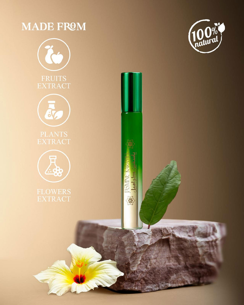 Jasmine Karamel Natural - Organic Perfume Oil Royal Egypt Goddess For Body & Hair - Long Lasting Highly Concentrated - Vegan Chemical Free - Sweet & Delicious - Notes of Hibiscus Aloeswood (10 ml)