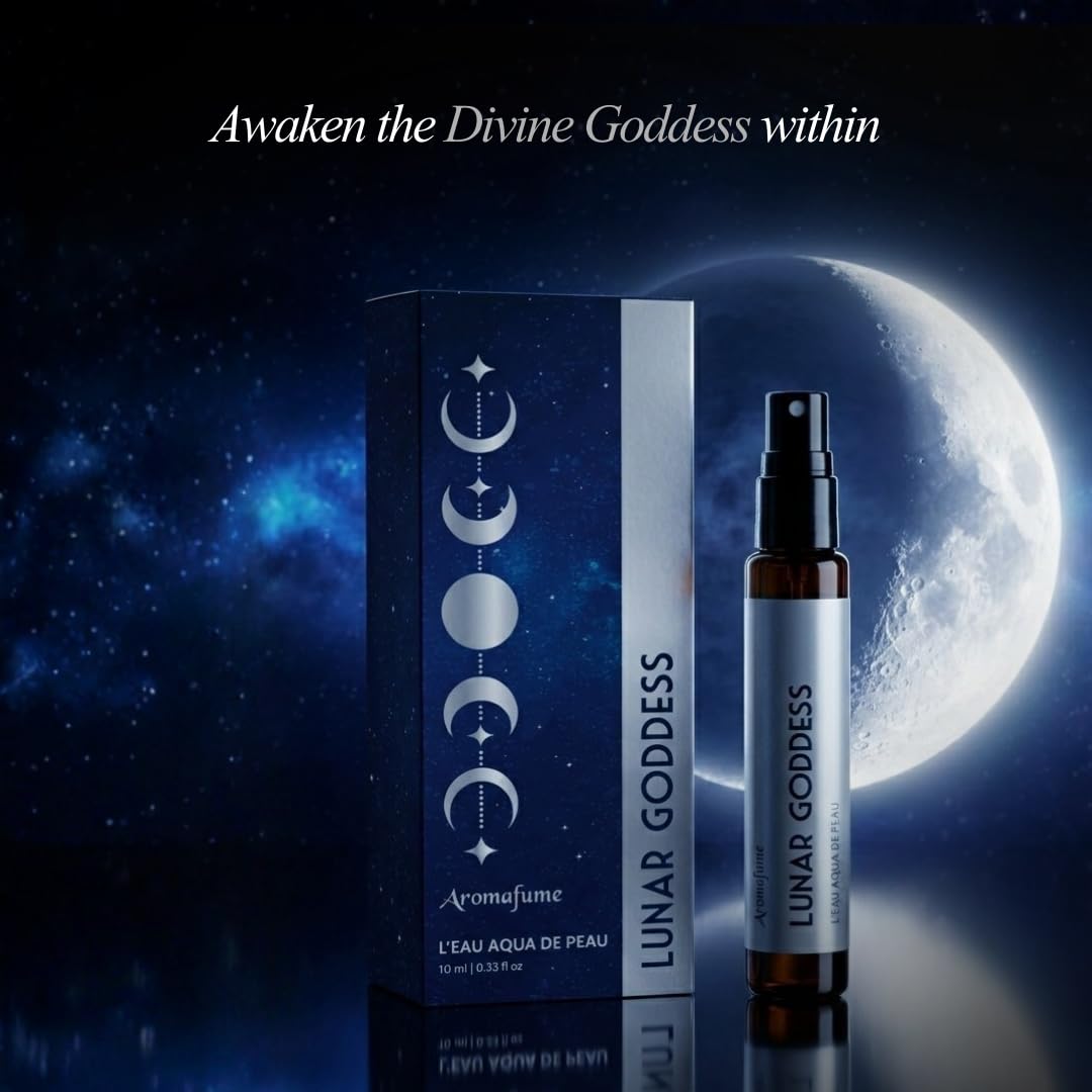 Lunar Goddess | 10ml Perfume | Travel Size | Floral & Spicy | Jasmine, Oakmoss | Alcohol Free, Clean | Eau de Parfum | Luxury Scent | Premium Gifts |Long Lasting Fragrance | Aromafume