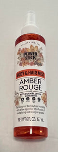 Power Stick Amber Rouge Body & Hair Mist with Jasmine, Saffron & Amberwood, 6 fl oz