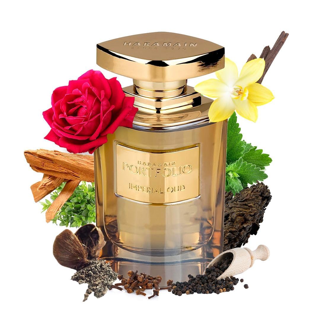 Al Haramain Portfolio Imperial Oud - Perfume for Women And Men - Amber Woody Fragrance of Sage, Patchouli, and Sandalwood - 2.5 oz EDP Spray