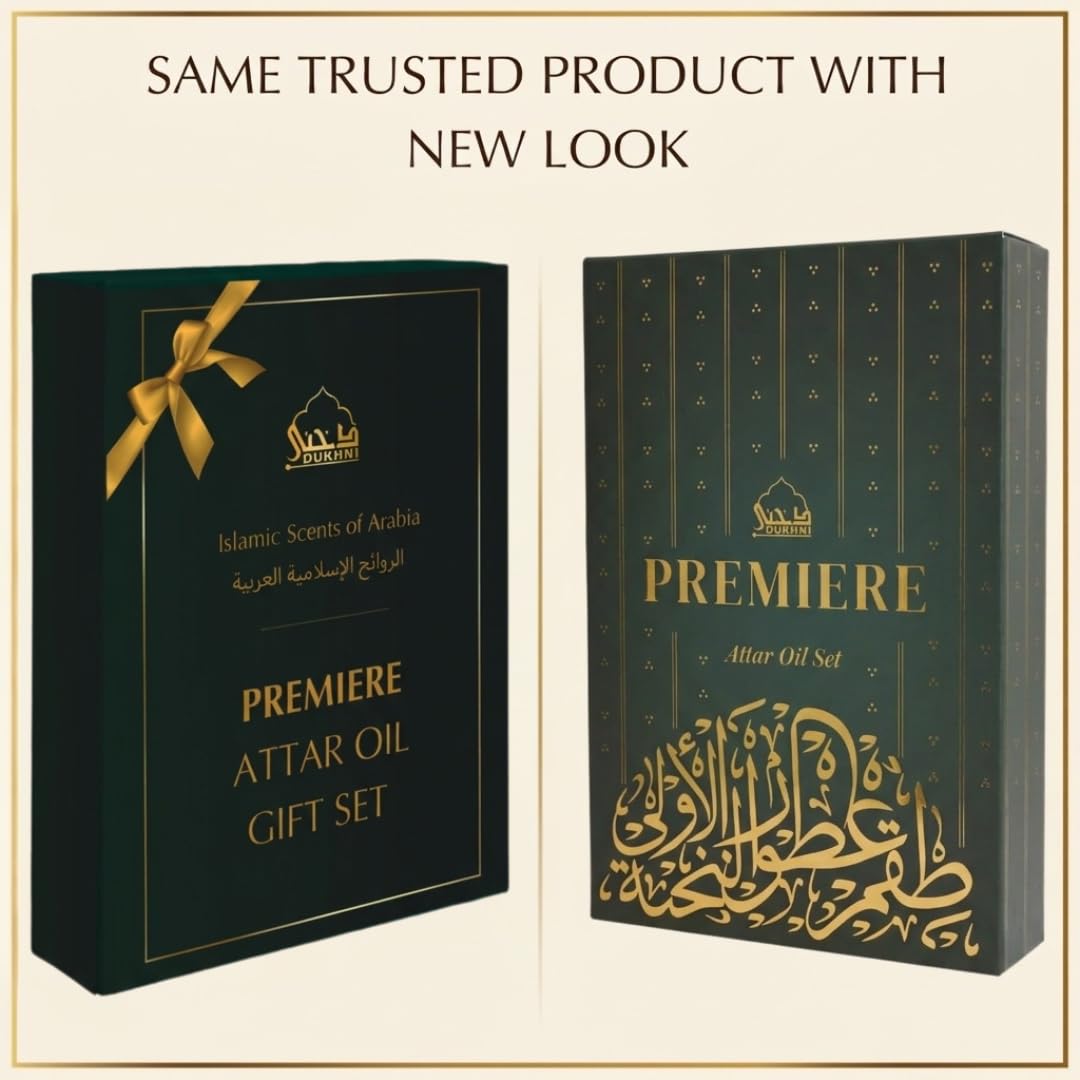 Dukhni Premiere Attar Oil Set | 6 Assorted Scents | Rollerball Perfume Oils for Men & Women | Unisex Perfume Sampler Set | Travel Size Clean Arabian Oud Fragrances | Gift Set, Non-Alcoholic & Vegan