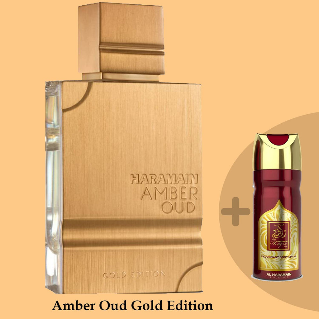 Al Haramain Amber Oud Gold Edition for Women Eau de Parfum Spray, 6.7 Ounce & Lattafa Yara for Women Eau de Parfum Spray, 3.40 Ounce Bundle