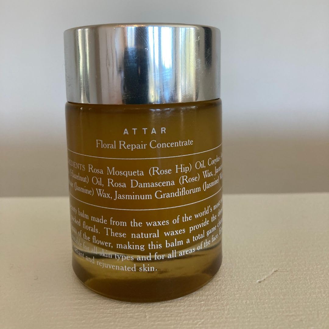 Attar Floral Repair Concentrate, 50ml, Face Moisturizer, Essential Oil Free, Nourishing Balm for Radiant Glow, Hazelnut, Rosehip Seed, Rare Rose Extracts, Jasmine Sambac