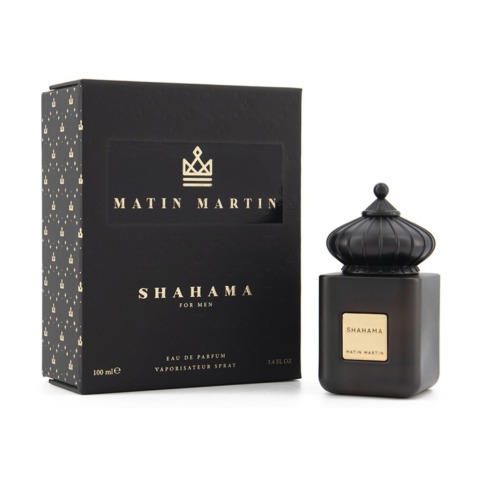 Matin Martin Shahama - Arabian Perfume for Men - Long Lasting Oriental Fragrance with Fruity, Spicy, Oud, Leather Notes - Arabic Cologne - Eau de Parfum - Luxury Gift - Travel Size - 3.4 oz EDP Spray