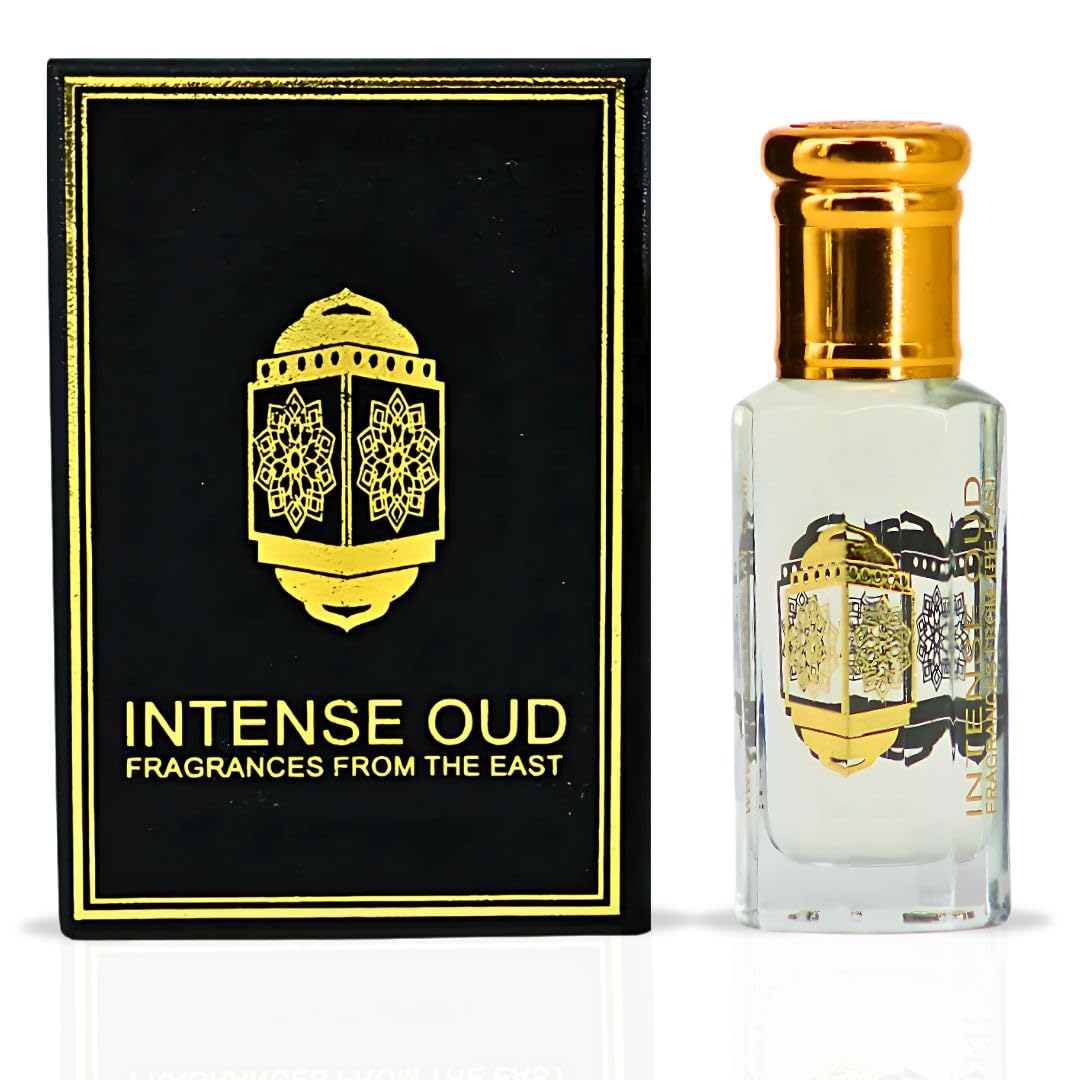INTENSE OUD Khashab Al Sandal Long Lasting Arabian Perfume Oils for Women 12ML (0.40 OZ) Fragrance Oil with Cardamom, & Coconut Notes - Concentrated Perfume Oil & Valentines Day Gift With Black Box