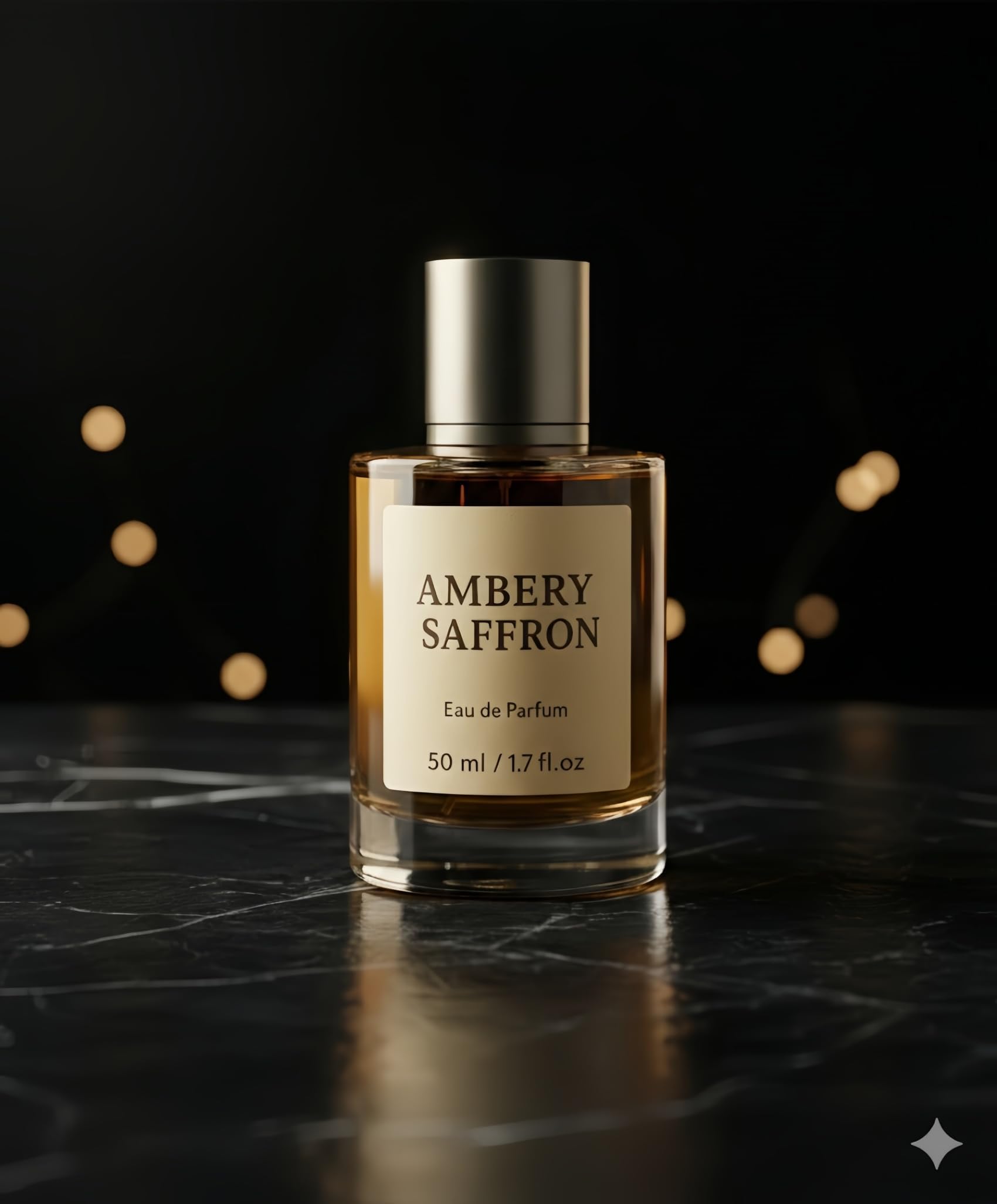 Larsweryar Ambery Saffron Eau de Parfum for Women and Men, Long Lasting Luxury Unisex Perfume Spray, Sophisticated Warm & Woody Fragrance, Vegan & Cruelty-Free, 1.7 Fl Oz (50ml)