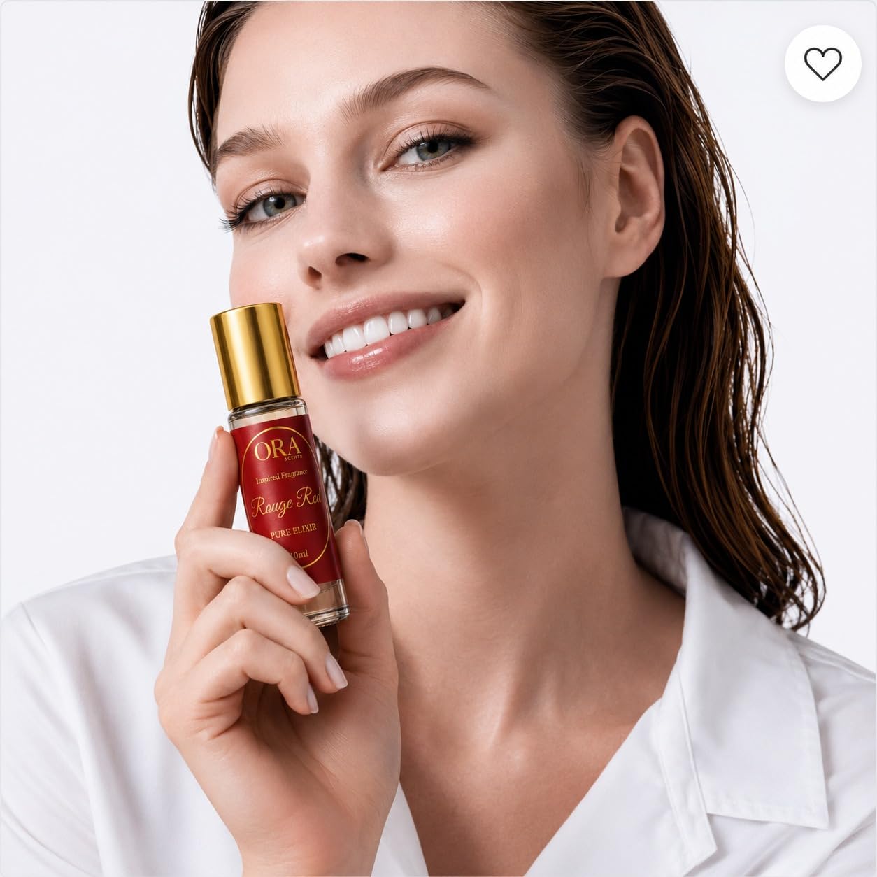 ORA Scents Rouge Red Roll-On Perfume Oil 10ml - Long Lasting Alcohol-Free Fragrance Oil, Travel Size Rollerball for Women & Men - Amberwood, Jasmine & Cedar Notes