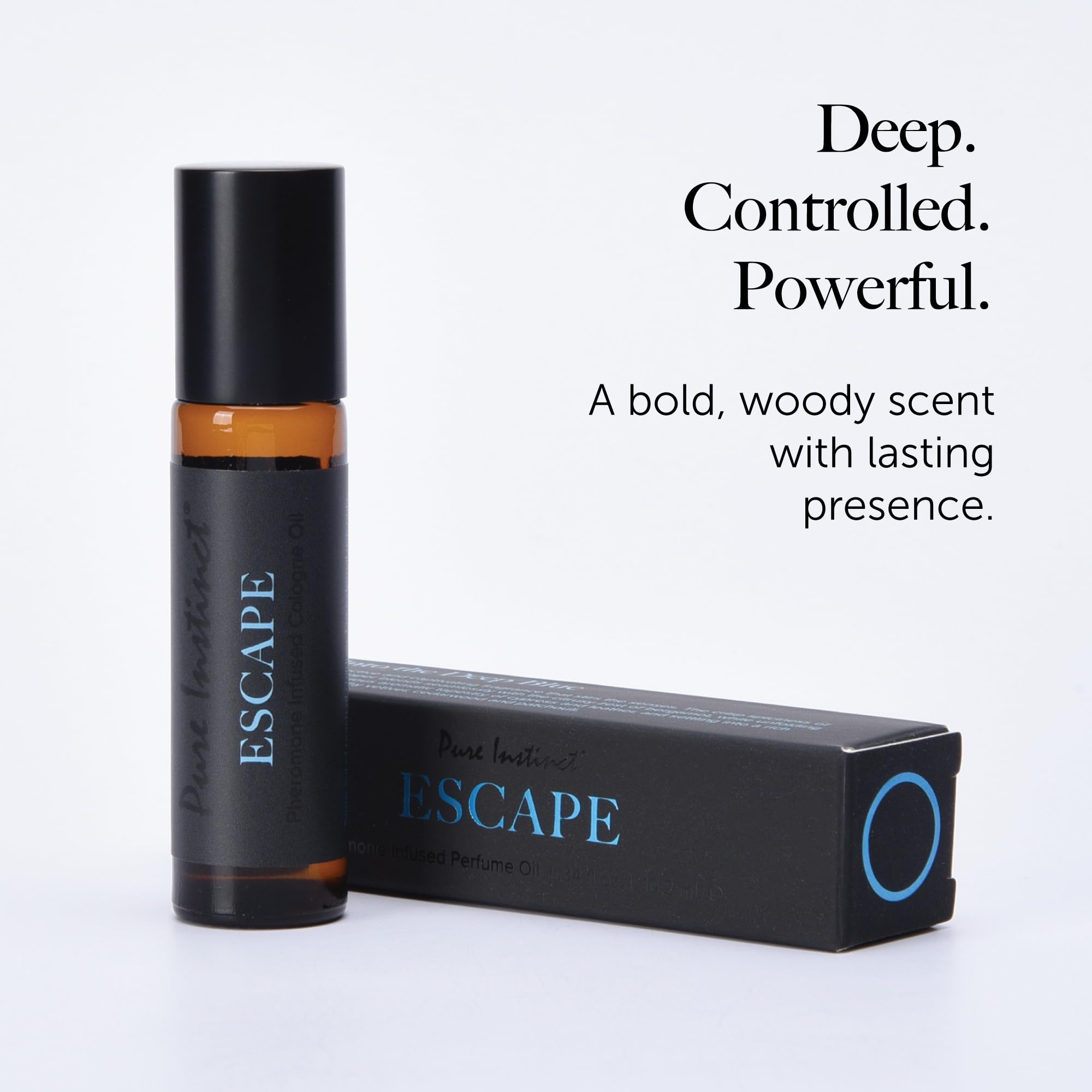 Pure Instinct ESCAPE The Original Pheromone Infused Essential Oil Perfume Cologne - Men's Collection - TSA Ready (Roll On Bottle 0.34 Fl. Oz./10.2mL)