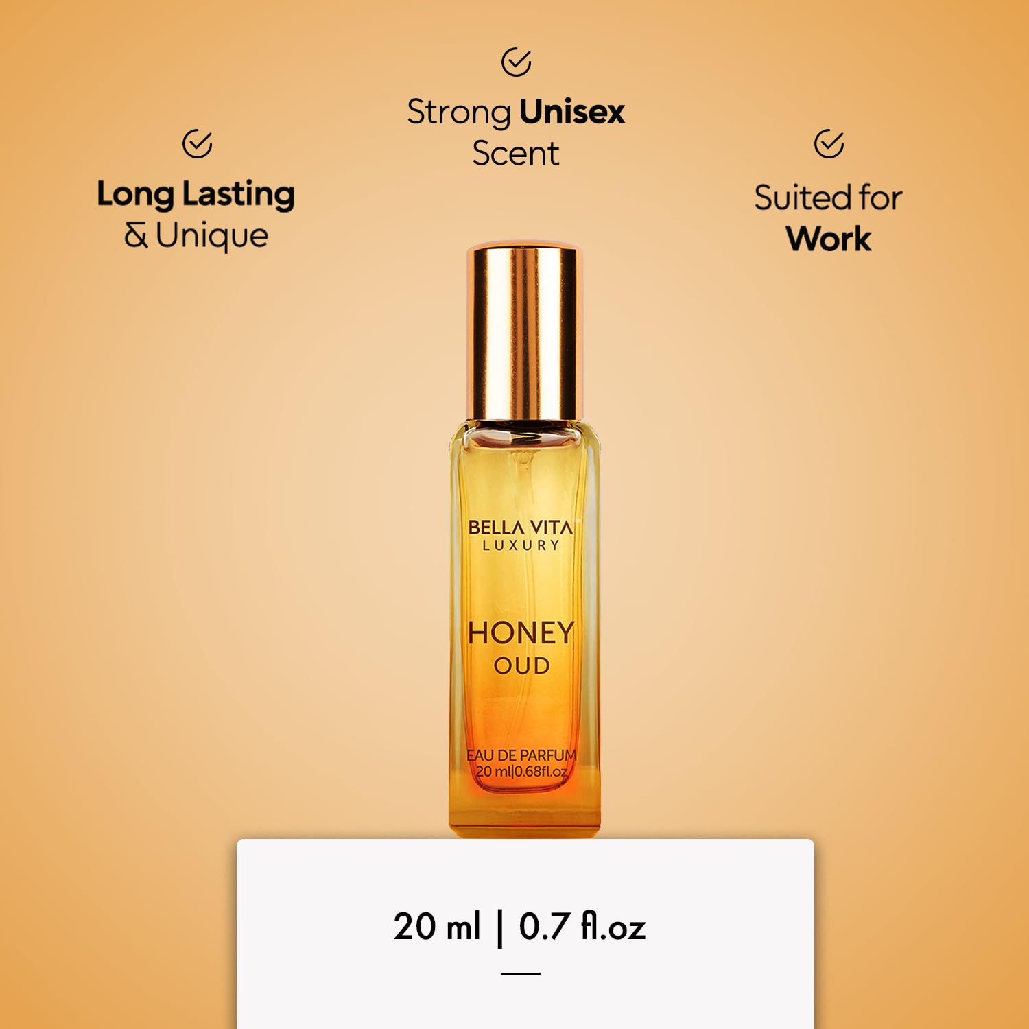 BellaVita Luxury Honey OUD & White OUD Travel Size Edition (20 ml) Perfume | Long-Lasting Mini Perfumes | Notes: Patchouli, Honey, Musk & Amber Notes | Pocket Size Perfume