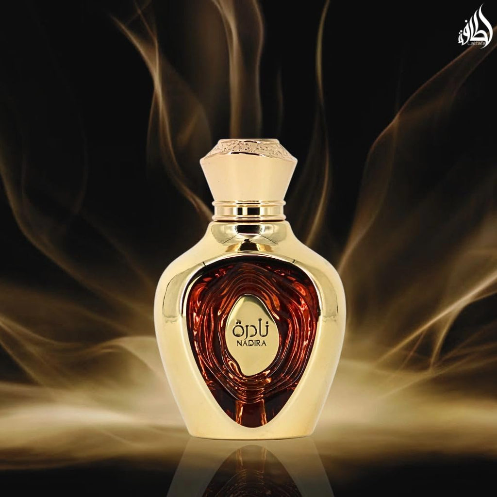 Lattafa Niche Emarati Nadira Eau de Parfum for Women - 100ml (3.4 oz) | Tropical Gourmand Perfume with Caramel, Milk & Juicy Fruits | Sweet, Creamy & Addictive | Long-Lasting Luxurious Fragrance
