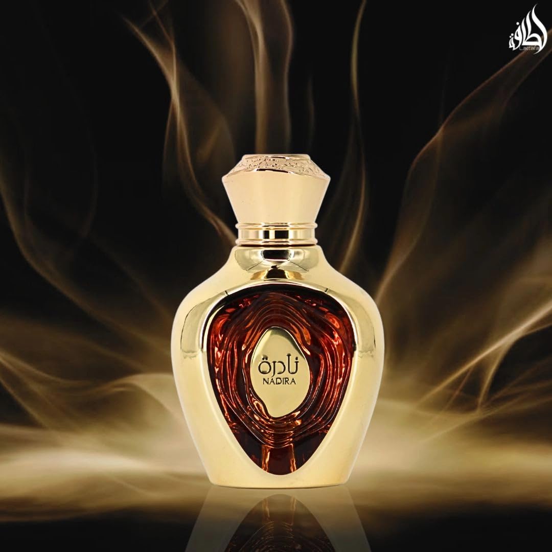 Lattafa Niche Emarati Nadira Eau de Parfum for Women - 100ml (3.4 oz) | Tropical Gourmand Perfume with Caramel, Milk & Juicy Fruits | Sweet, Creamy & Addictive | Long-Lasting Luxurious Fragrance