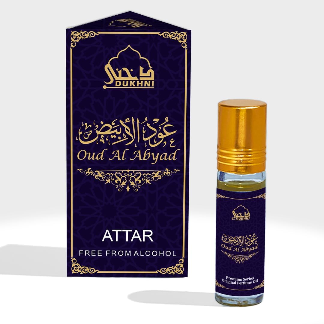 Oud Abyad Attar Oil | Arabic perfume oils for men and women, Alcohol Free | 100% pure ittar roll on perfume, white oud oil, oudh perfume | Eid, Ramadan, Umrah Gifts & Vegan Islamic Fragrances