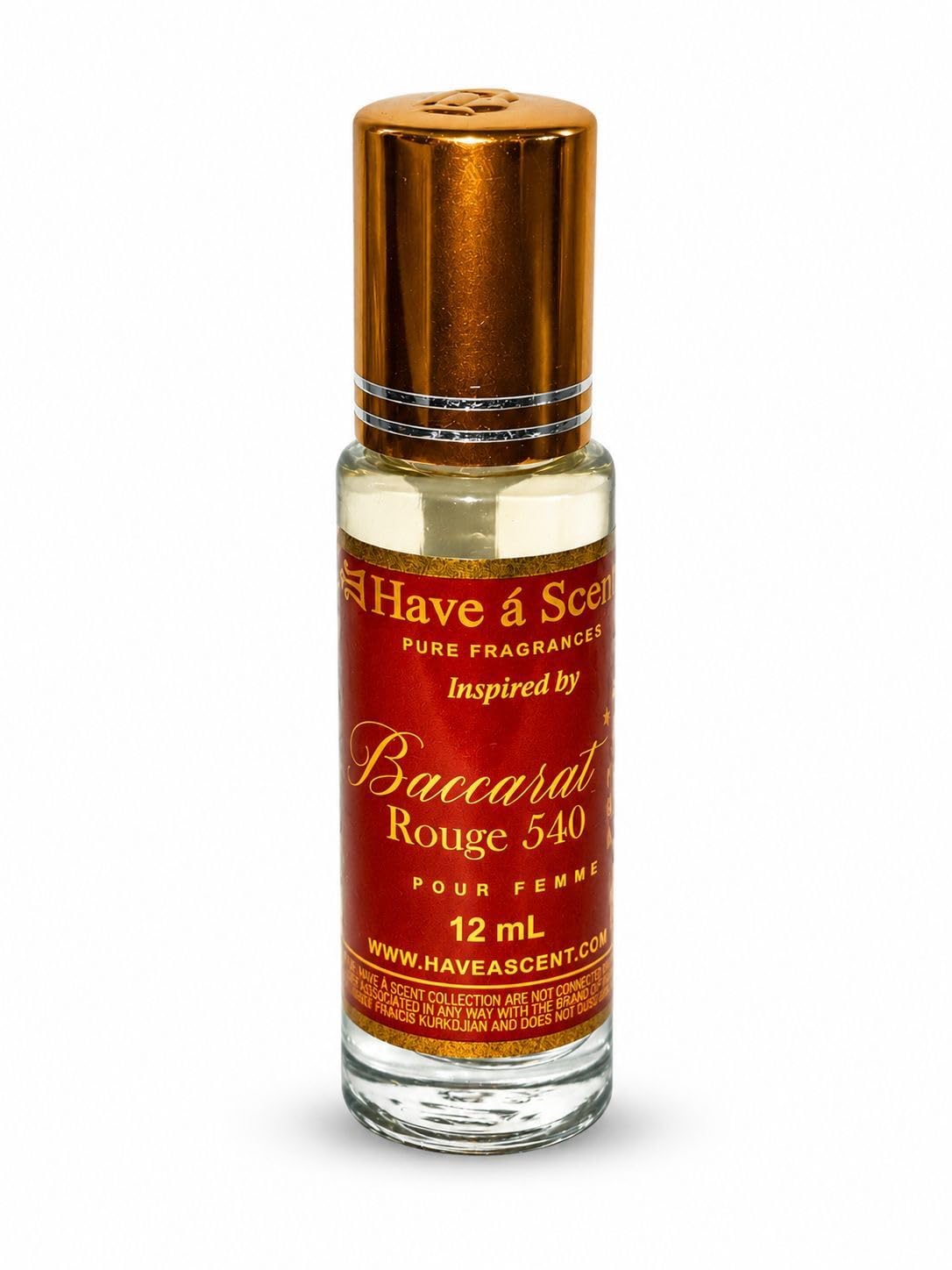 Have a Scent Baccarat Rouge Pure Fragrance, Oil Based Perfume, Roll On, 12 mL (1 or 2 pack)