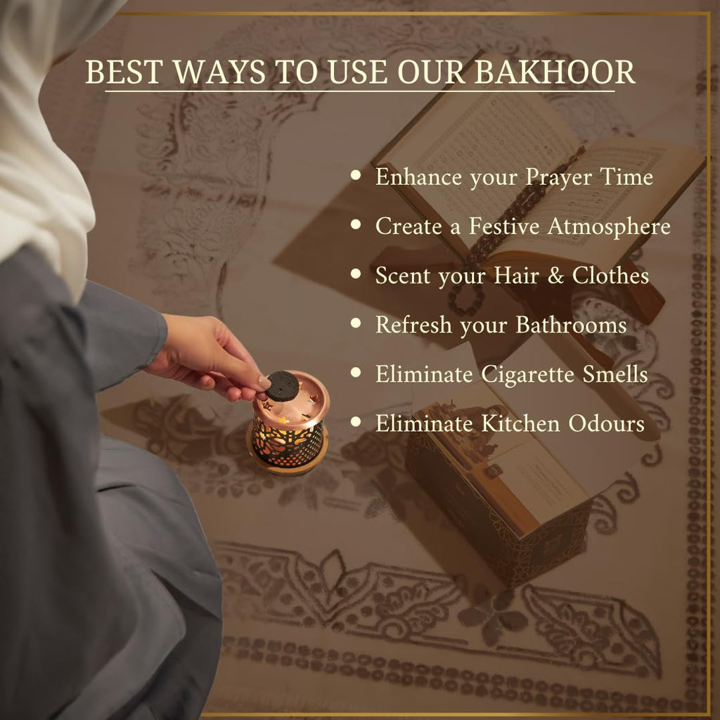 Maamoul Bakhoor Variety Box with Burner & Sandalia Attar by Dukhni | Arabic Incense & Sandalwood Fragrance Oil | Gift Sets | Luxurious Long-Lasting Assorted Scents | العطار العربي | دخني عود بخور
