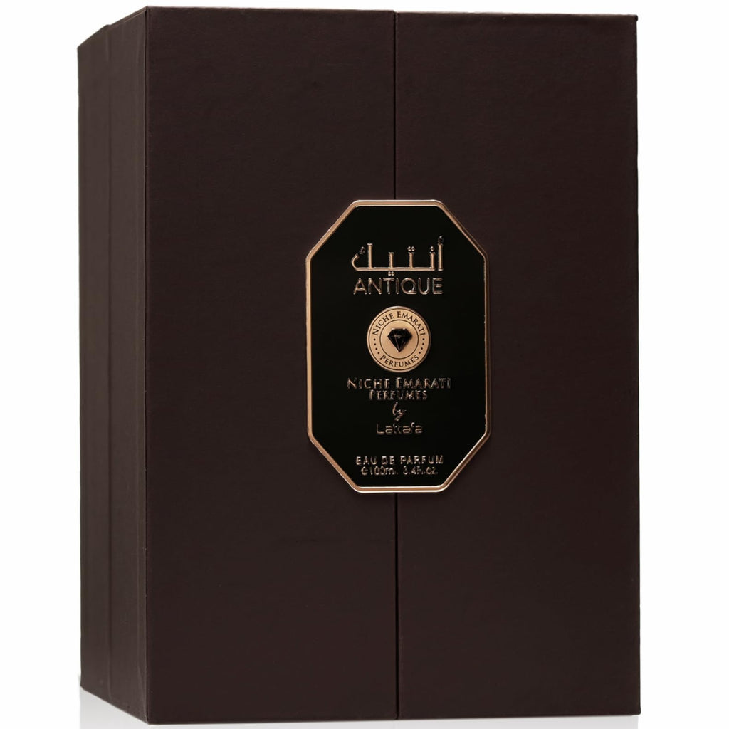Lattafa Niche Emarati Antique – Gourmand, Woody, Floral, Spicy – Eau de Parfum for Everyone, 3.4 Ounce / 100 ml