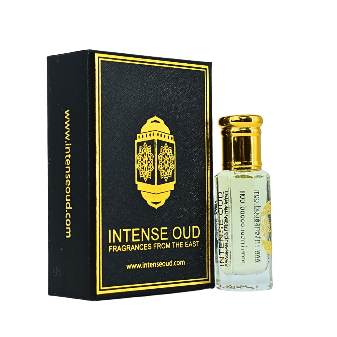 INTENSE OUD Black Extasy Arabian Perfume Oil for Men & Women, Long Lasting Alcohol-Free Concentrated Fragrance, 12ml (0.40 oz) in Black Gift Box, Ginger & Myrrh Notes.