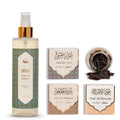Dukhni Oud Ya Aini, Al Khaleeji, Al Ibtisam Muattar Bakhoor & Oud Al Qamar Attar Al Faraash | 3 Jars x 40g Arabic Oudh Bakhour Incense Wood Chips | 250ml Room Spray, Natural Linen & Bed Mist