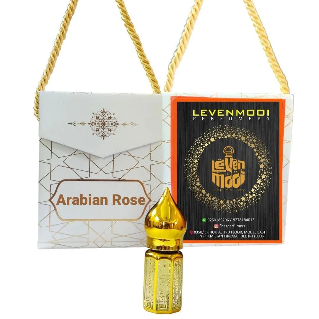 LEVENMOOOI ARABIAN ROSE 12ml Attar Suitable for Daily uses, Occasions & parties long lasting Fragrance roll on Perfume Oil Leak proof available in travel size for unisex with elegant bag