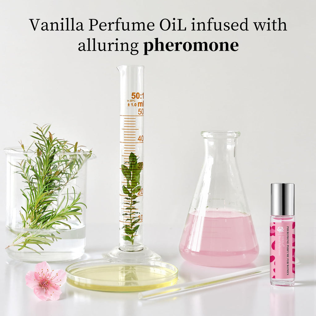 DIBALA Pheromones Perfume for Women | Vanilla Musk Scent, Long Lasting Roll On Perfume Oil 10ml (0.34 fl oz)