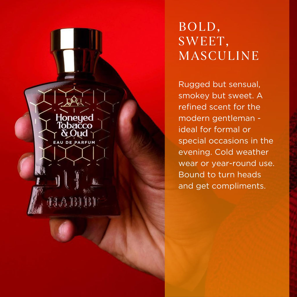 H HABIBI Honey Oud & Tobacco Honey Perfume and Sahara Rose Absolute for Men & Women - Woody, Smokey, Sweet, Spicy & Musky Notes with Sandalwood, Amber, & White Musk - Romantic Long-Lasting Eau de Par