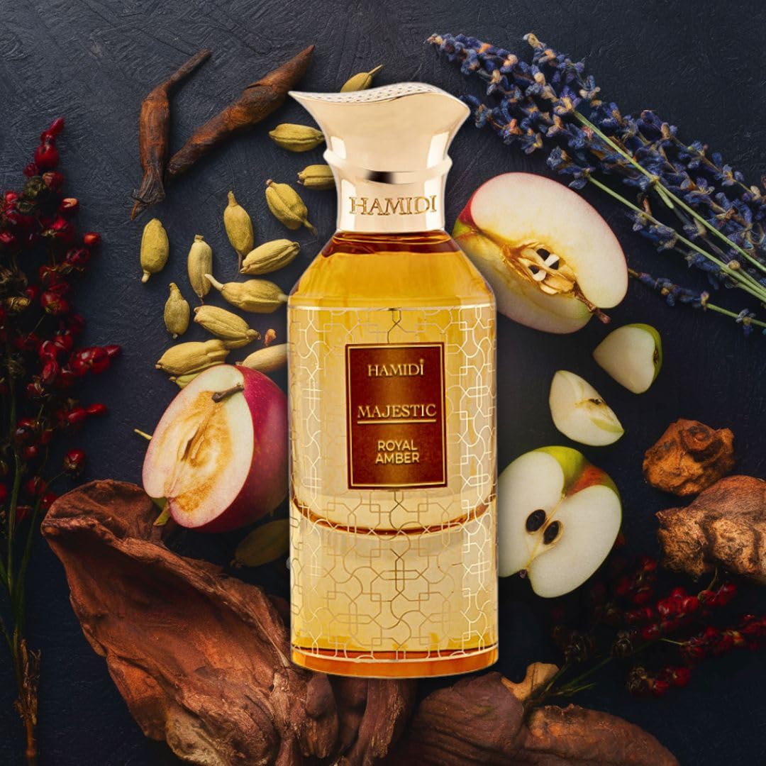 Hamidi MAJESTIC ROYAL AMBER Arabian Perfumes for Women & Men, Long Lasting Perfume Spray 85ML (2.8 OZ), Unisex Perfume, Luxurious Eau De Parfum - Allure & Elegance in Every Spray