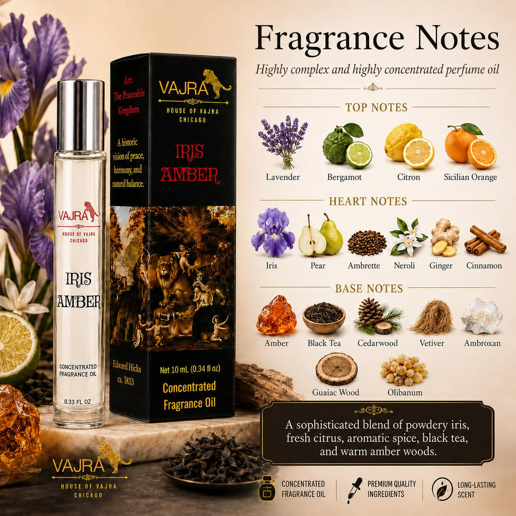 VAJRA IRIS AMBER Highly Concentrated Perfume Roll On Oil Alcohol-Free, Long-Lasting, Travel Size Fragrance Oil 10 ml