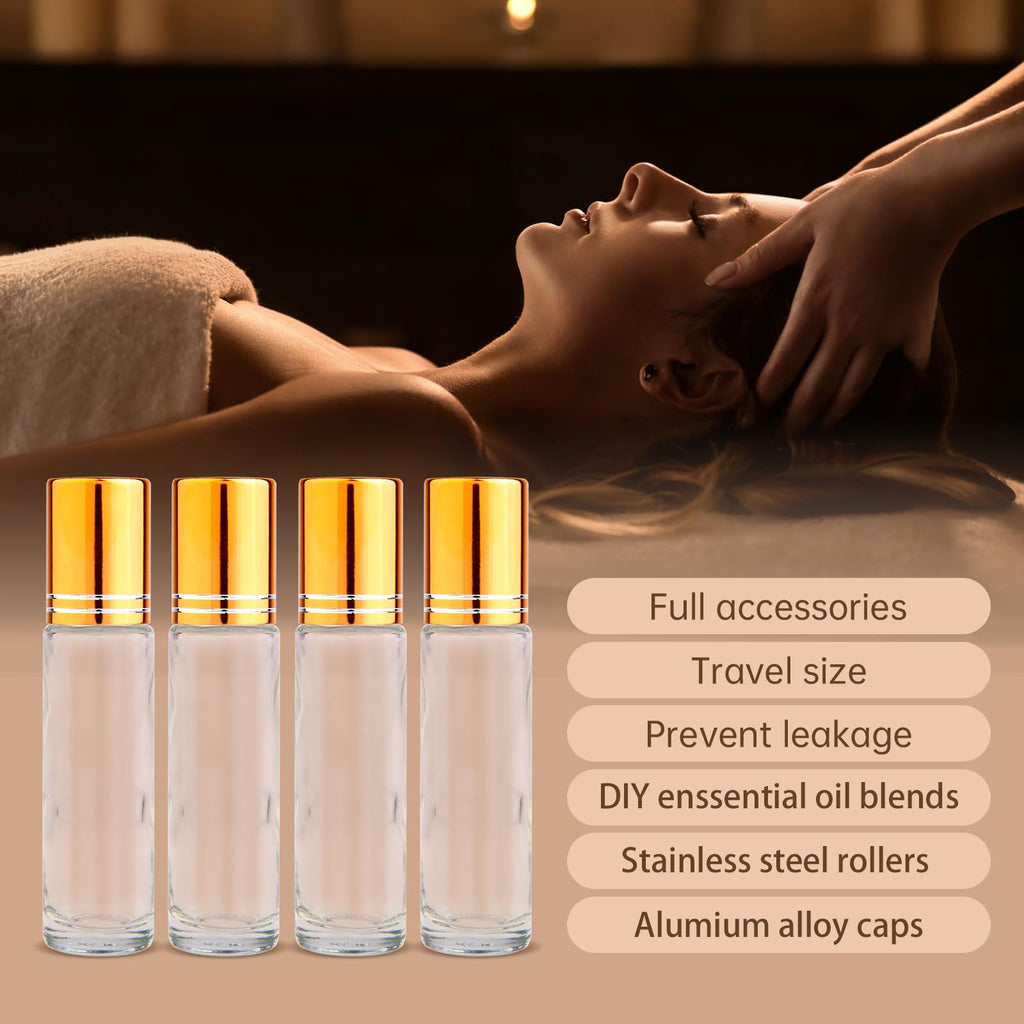 Clear Roller Set – 24-Pack 10ml Glass Bottles