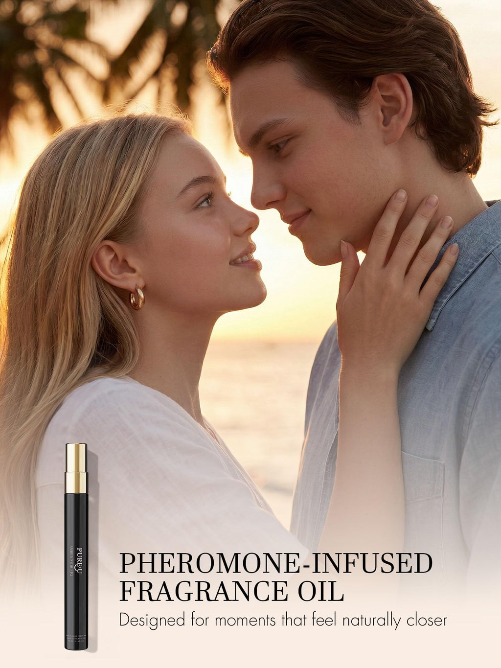 PUREU Pheromone Perfume for Women - Long Lasting Warm Amber Vanilla Gourmand Scent, Intensely Concentrated Extrait de Parfum Spray Oil, Travel Size for Romantic Date Night, 0.41 fl. oz (12ml)