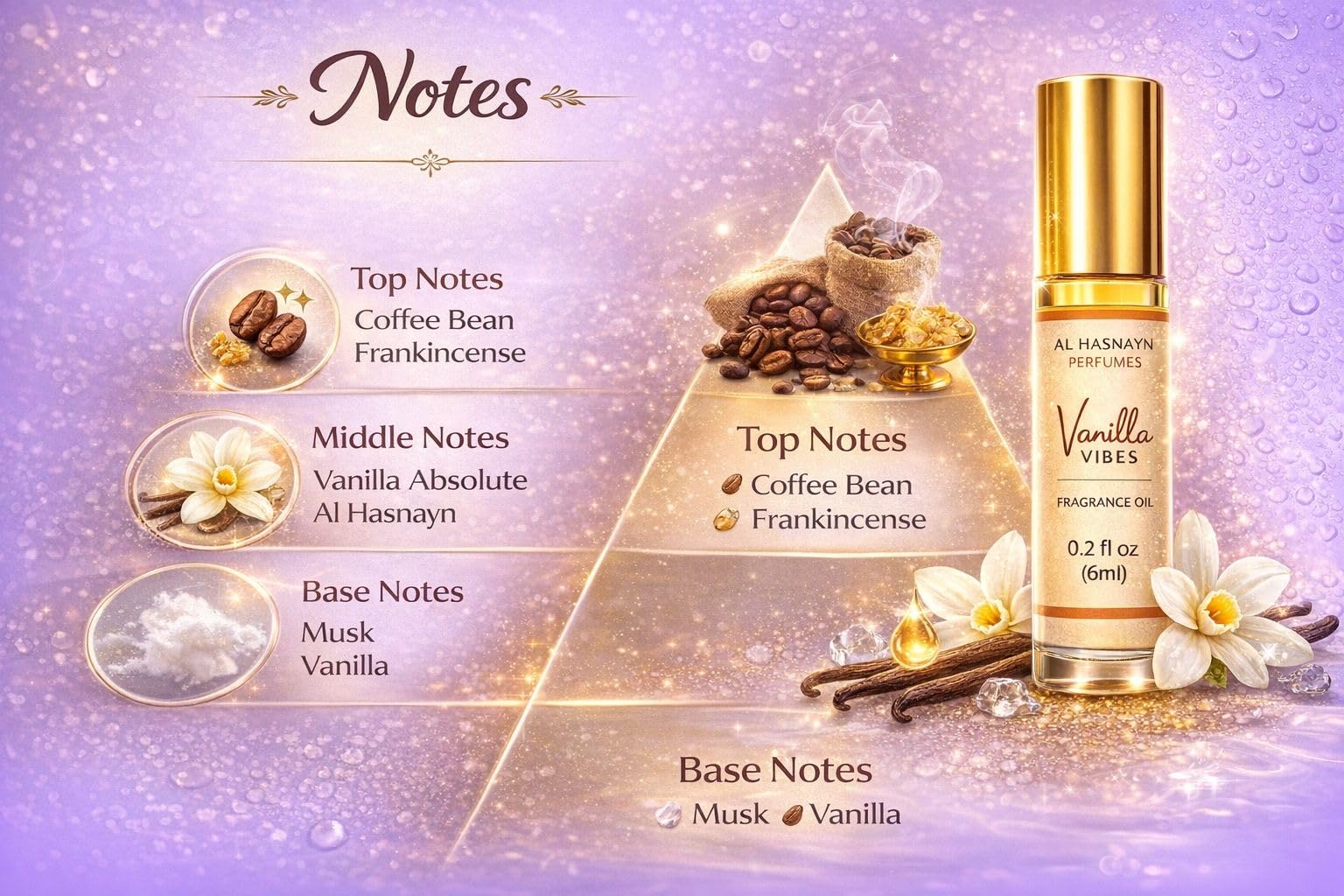 AL HASNAYN Vanilla vibes Fragrance Oil Roll-On Perfume 6ML 0.20 fl oz |Rollerball perfume |Alcohol free| Long Lasting | Gifts for men women|