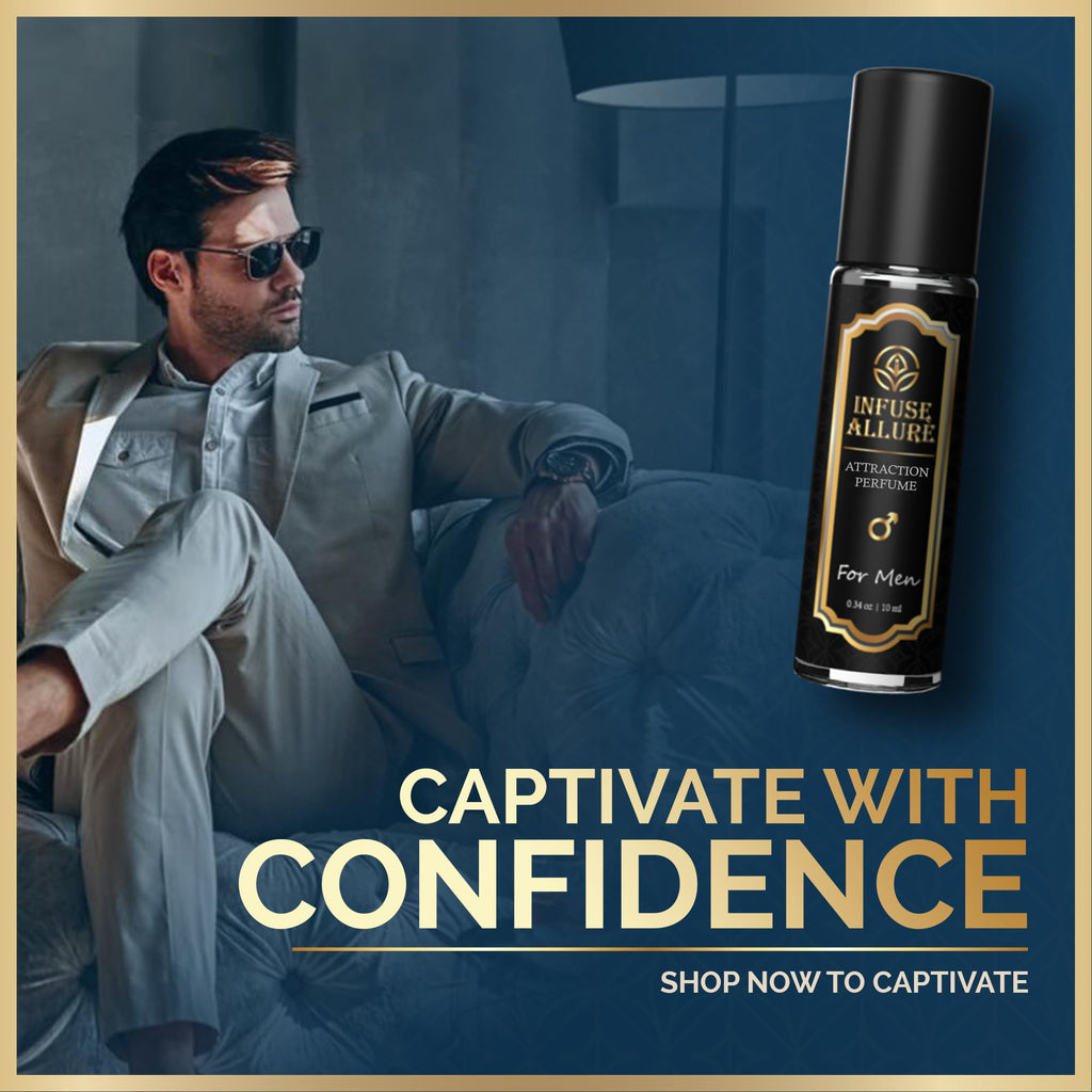 Infuse Allurè Premium Pheromones Perfume Oil for Men - Bold, Extra Strength Formula - Irresistible Fragrance Blend with Jojoba Oil - Long-lasting Scent 10ml