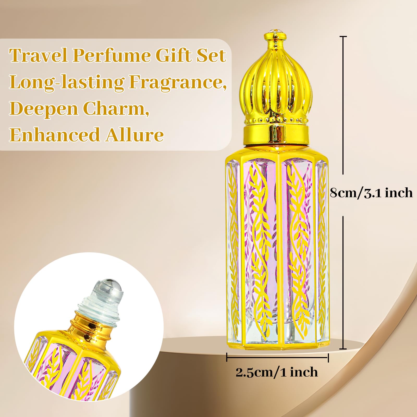 MR.A 3Pack Arabian Perfume for Women, Arabic Long Lasting Perfume Oil, Luxury Arab Parfume Oil for Women, Soft Parfume Arabe 1.2FL OZ baby purple, Pheromones Perfumes, Mini Perfumes Gift Set