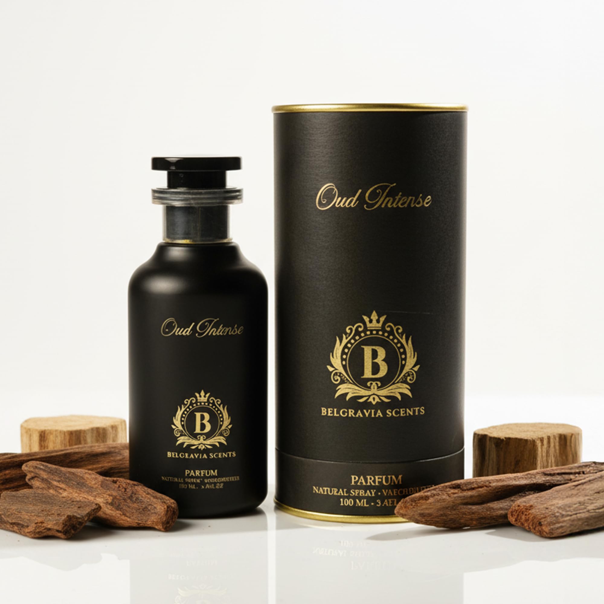 Belgravia Scents Oud Intense Unisex Eau De Parfum 100ml (3.4 oz) - Long-Lasting Fragrance For Men & Women Premium Oil-Based Saffron Cologne With Oud & Rose Luxury Arabian Perfume EDP
