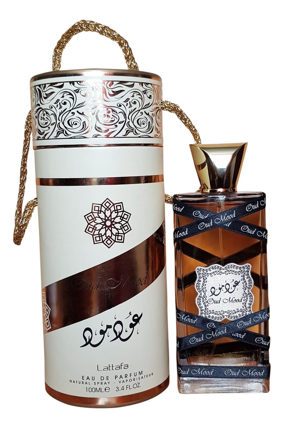 Lattafa Eau de Parfum, Unisex, 3.4 Ounce | Oud Mood | Pack of 2
