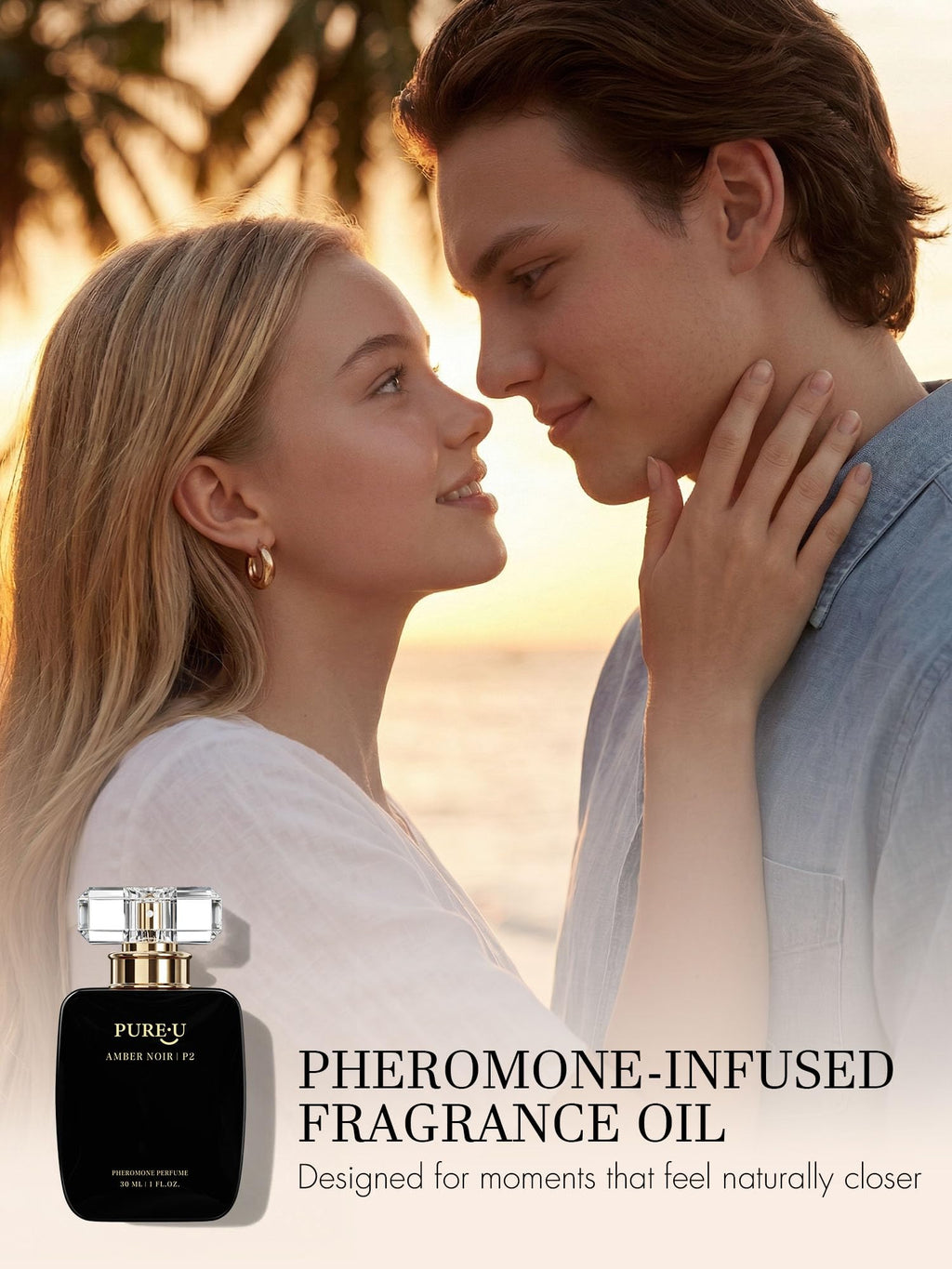 PUREU Pheromone Perfume for Women - Long Lasting Warm Amber Vanilla Gourmand Scent, Intensely Concentrated Extrait de Parfum Spray Oil, Travel Size for Romantic Date Night, 1 fl. oz (30ML)