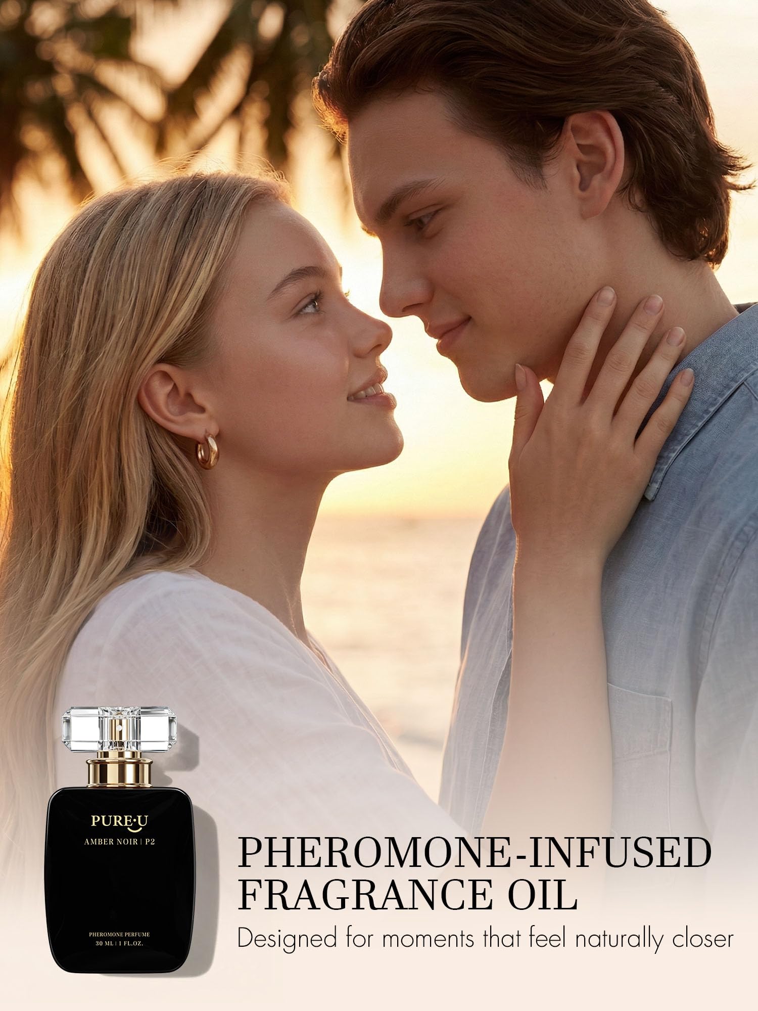 PUREU Pheromone Perfume for Women - Long Lasting Warm Amber Vanilla Gourmand Scent, Intensely Concentrated Extrait de Parfum Spray Oil, Travel Size for Romantic Date Night, 1 fl. oz (30ML)