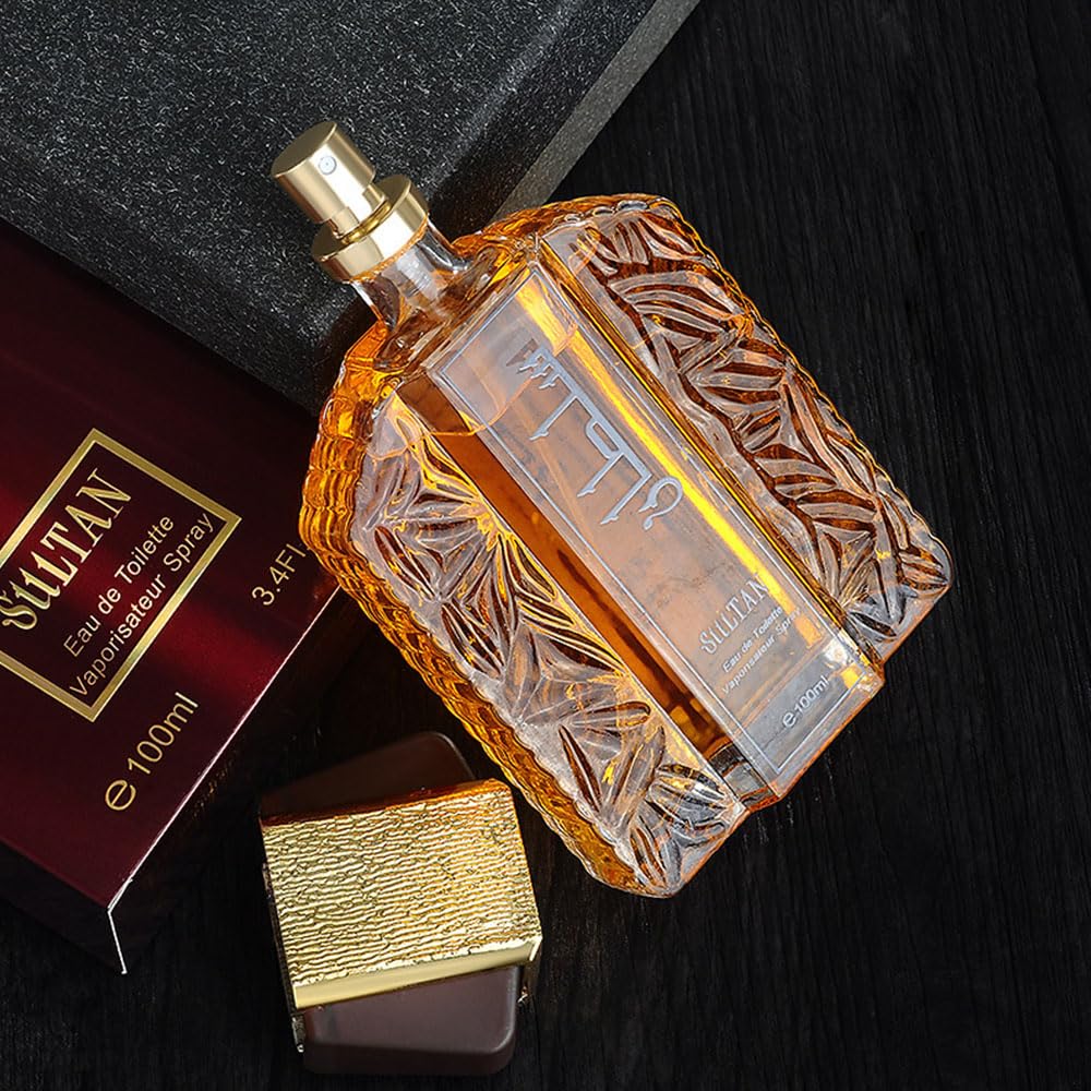 AJIEDSBHI Dubai Perfume for Men - Sultan Gold Oil, 3.4 Fl.oz Elegant & Long Lasting Scent, Exotic Arabian Spray (Black Box)