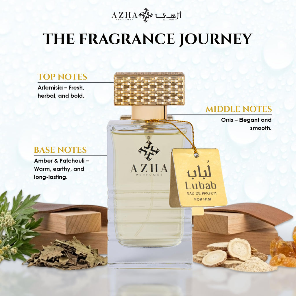 Azha Perfumes Emerald Nebula Lubab Eau de Parfum for Men, 3.4 Fl Oz / 100 mL, Long Lasting Arabian Perfume Spray, Aromatic Amber Fragrance with Atemisia, Orris, Amber Patchouli, Luxury Scent