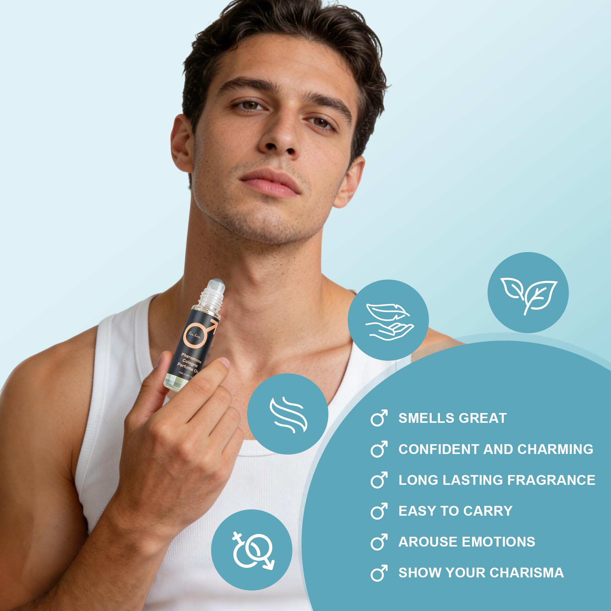 NQJYXZP Pheromones Perfumes for Men, Protable Perfume Male, Roll on Perfume, Long-Lasting Scents Attraction Pheromone Infused Essential Oil Perfume for Men