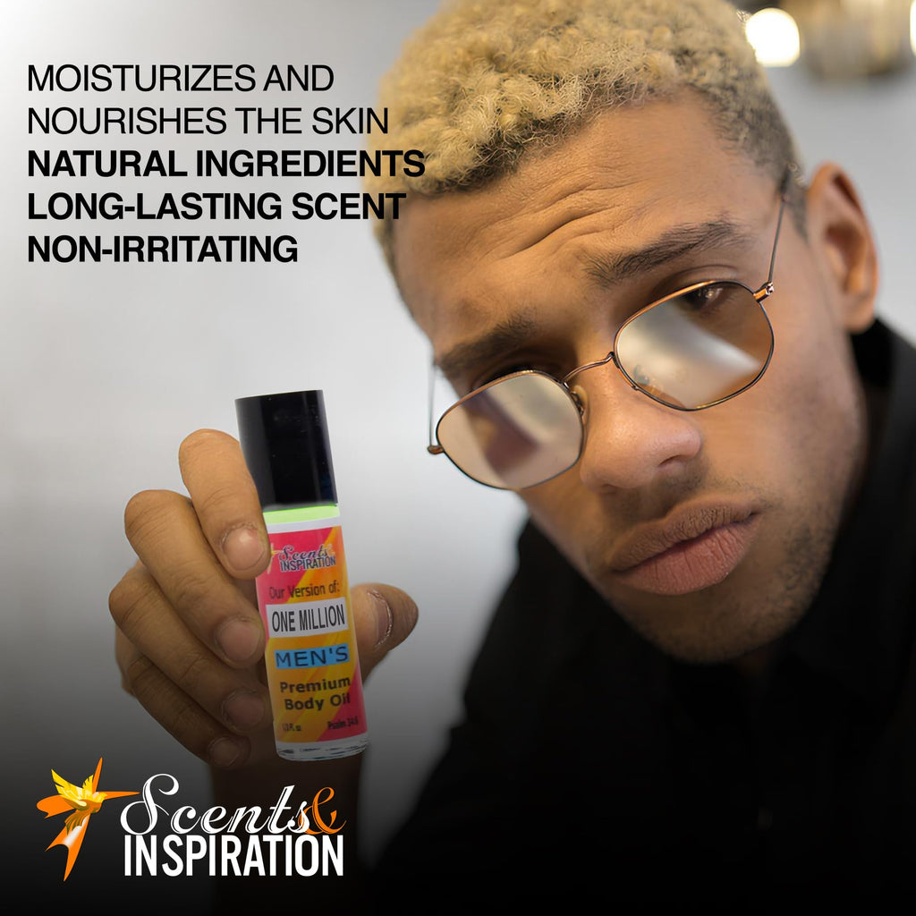 Scents & Inspiration One Million Roll-On Fragrance Oil Alcohol-Free, Long-Lasting Men’s Fragrance | Travel Size | 1/3 fl oz