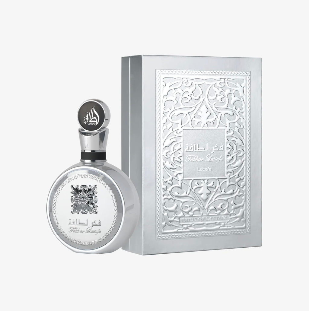 Lattafa Fakhar Platin – Citrus, Spicy, Aromatic, Woody – Eau de Parfum Spray Long-Lasting Fragrance for Unisex, 3.4 Ounce / 100 ml