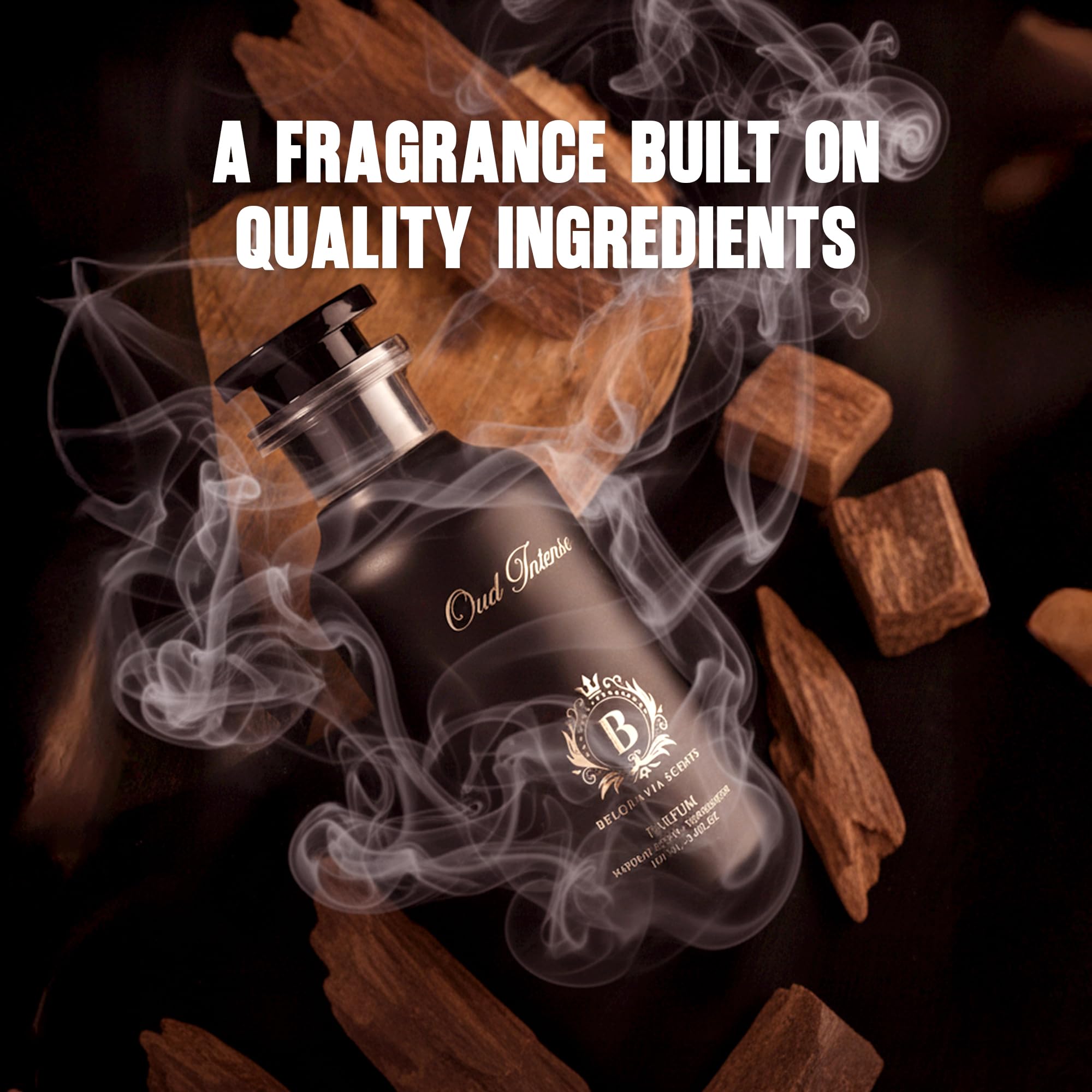 Belgravia Scents Oud Intense Unisex Eau De Parfum 100ml (3.4 oz) - Long-Lasting Fragrance For Men & Women Premium Oil-Based Saffron Cologne With Oud & Rose Luxury Arabian Perfume EDP