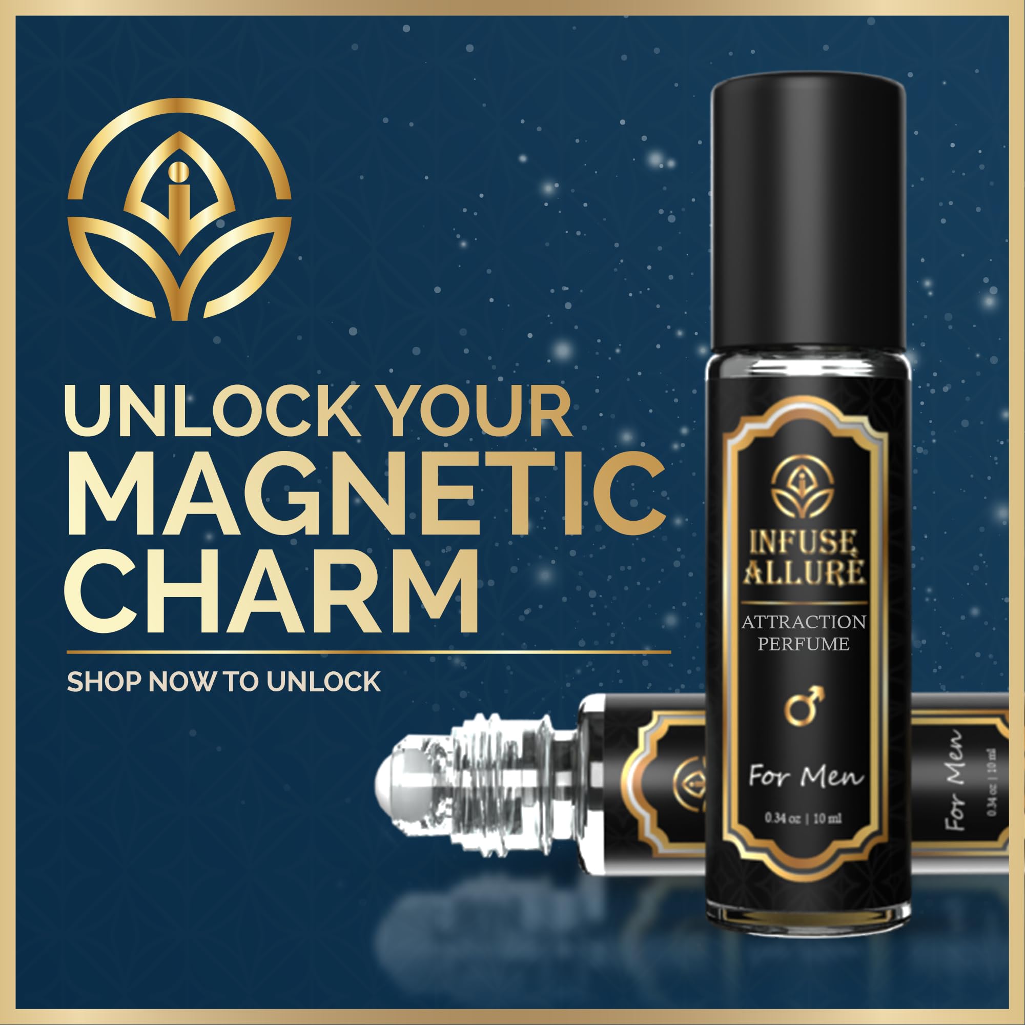 Infuse Allurè Premium Pheromones Perfume Oil for Men - Bold, Extra Strength Formula - Irresistible Fragrance Blend with Jojoba Oil - Long-lasting Scent 10ml