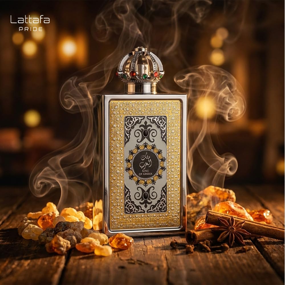 Lattafa Pride King of Arabia – Citrus, Fruity, Woody, Leather – Eau de Parfum Spray Long-Lasting Fragrance for Men, 3.4 Ounce / 100 ml