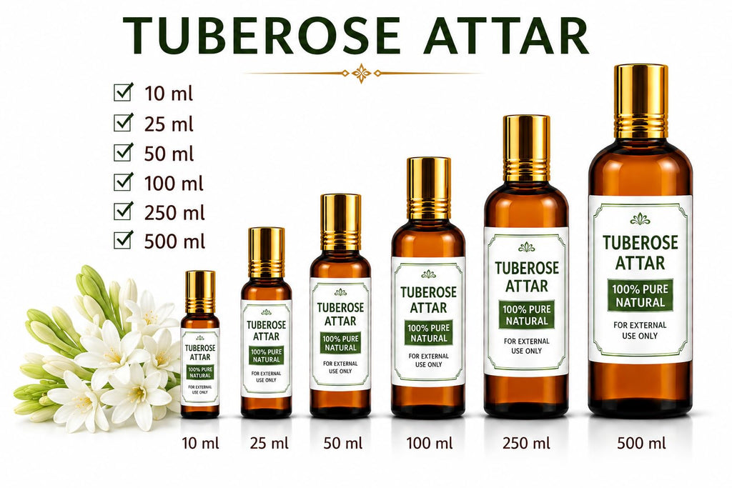 Ganesha Arts Tuberose Attar Perfume Oil | Premium Alcohol Free Fragrance, 10 ML