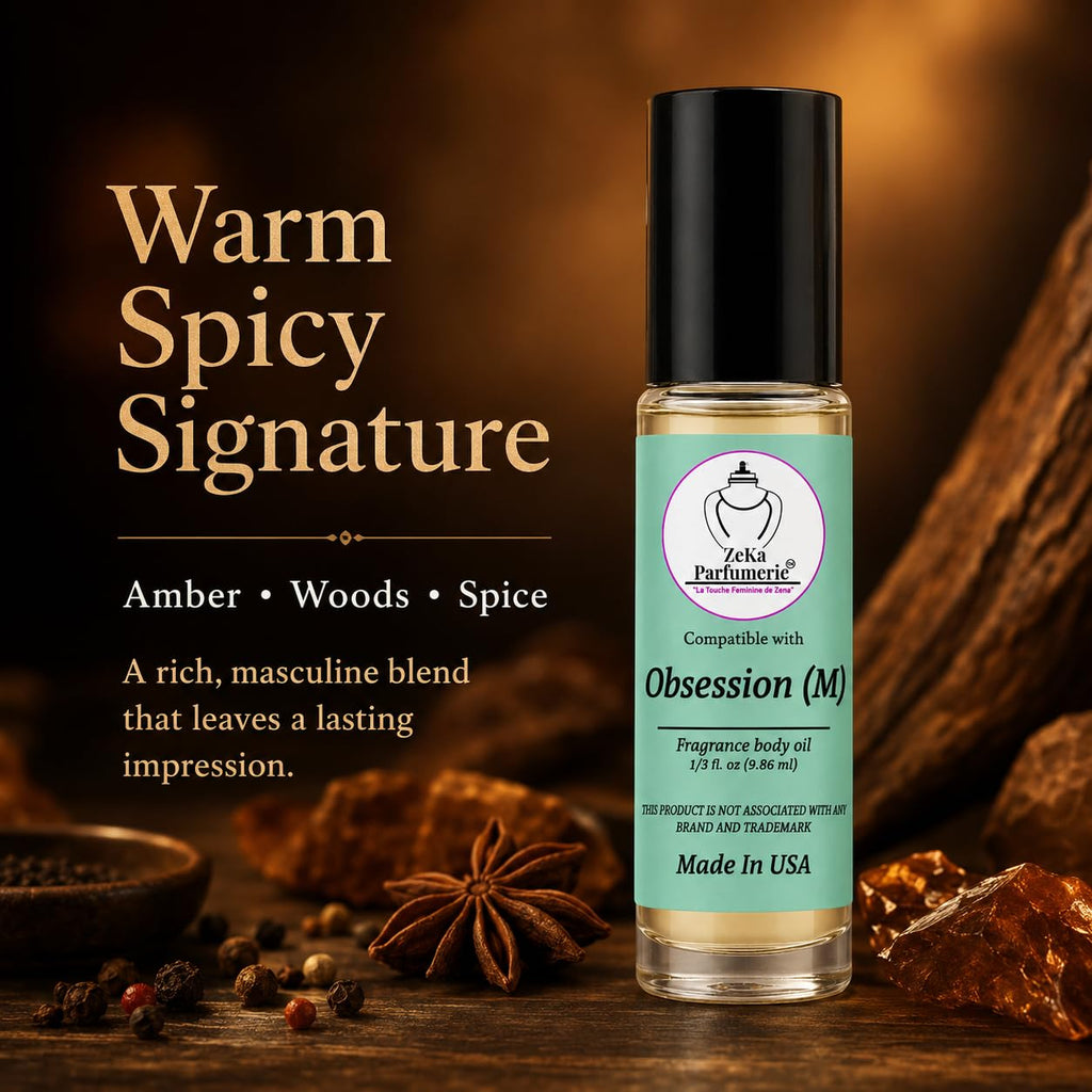 ZEKA PARFUMERIE Ombre Nomade Perfume Oil | Long-Lasting Unisex Fragrance Body Oil | Alcohol-Free Roll-On | 1/3 Fl Oz (9.86 mL) Made in USA
