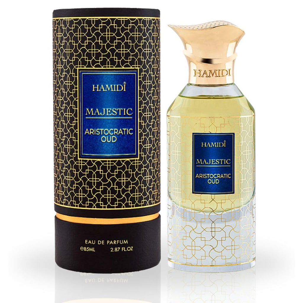 Hamidi MAJESTIC ARISTOCRATIC OUD Arabian Perfumes for Women & Men, Long Lasting Perfume Spray 85ML (2.8 OZ), Unisex Perfume, Rich Blend Of Luxurious Fragrance, Eau De Parfum