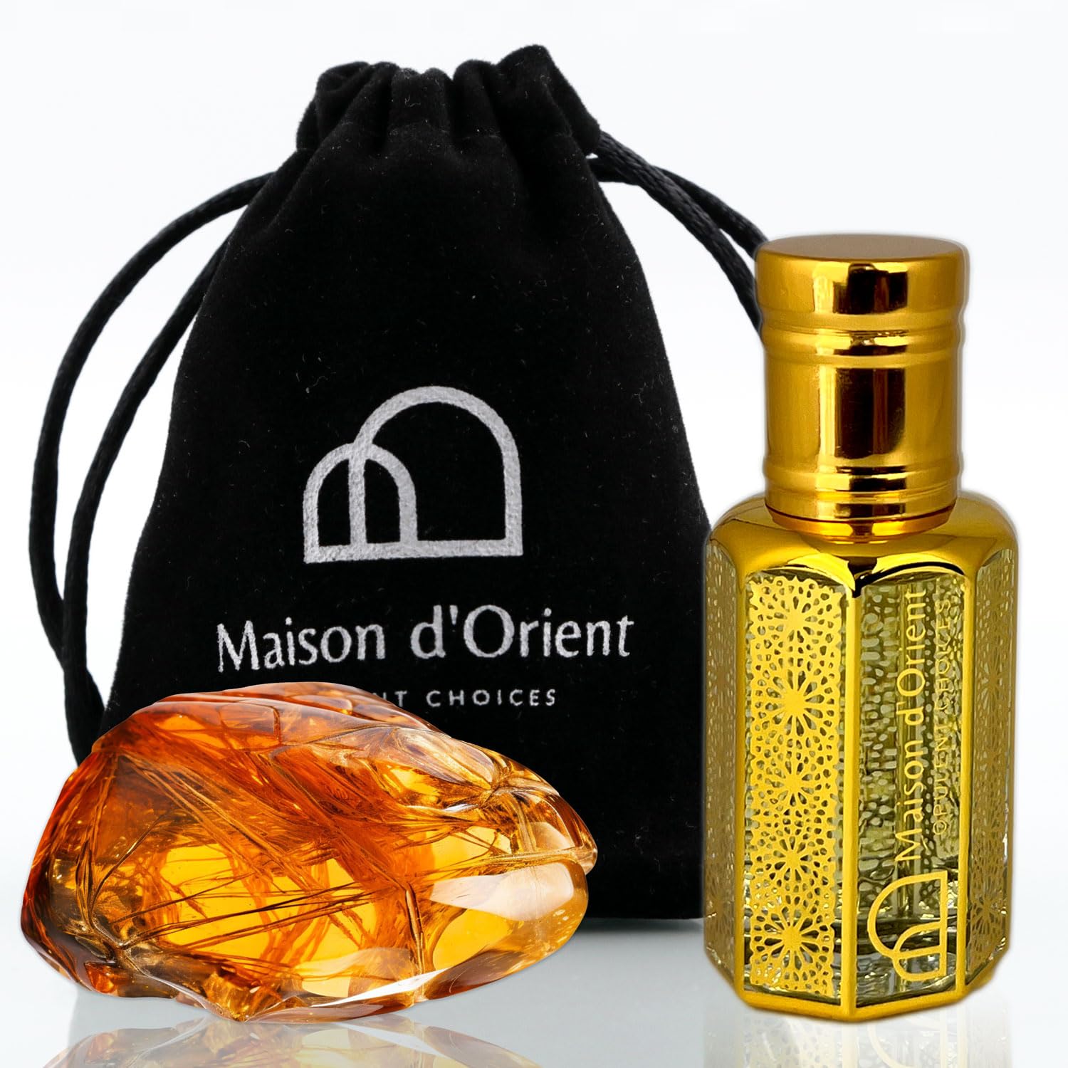 Amber Perfume Oil 12 mL – Warm Amber Vanilla and Spices. Concentrated Attar in Arabian Tola Bottle, Alcohol Free, Long Lasting Oil, Compliment Magnet